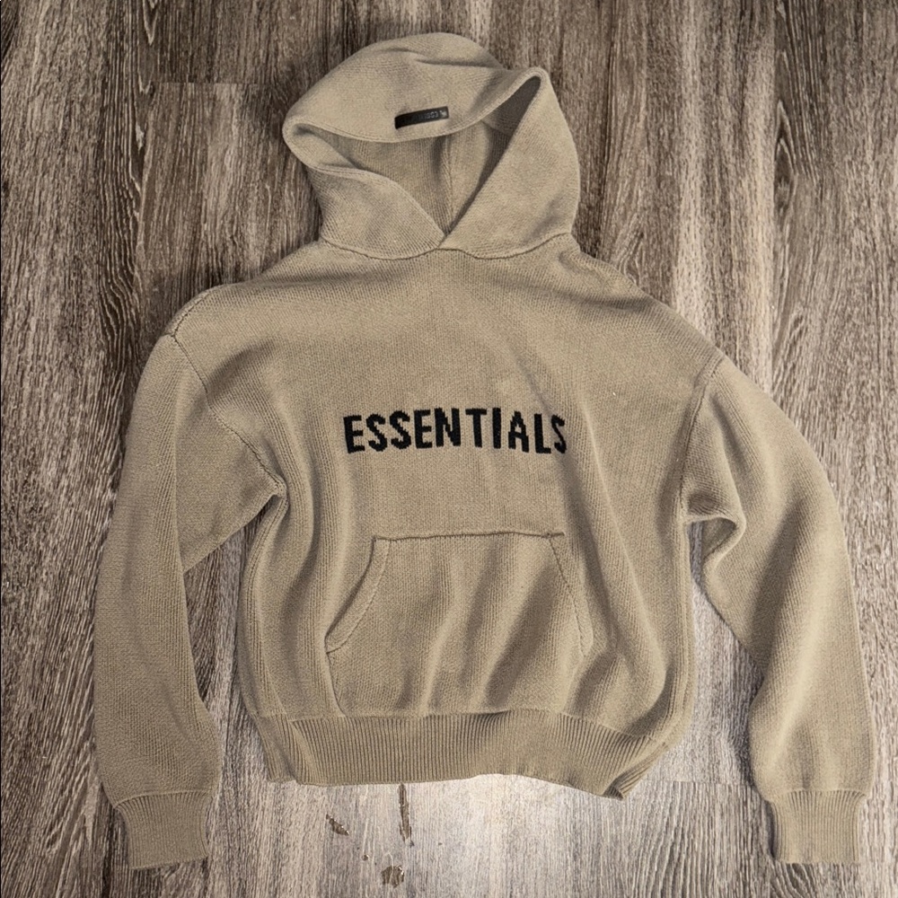 Essentials Beige Knit hoodie